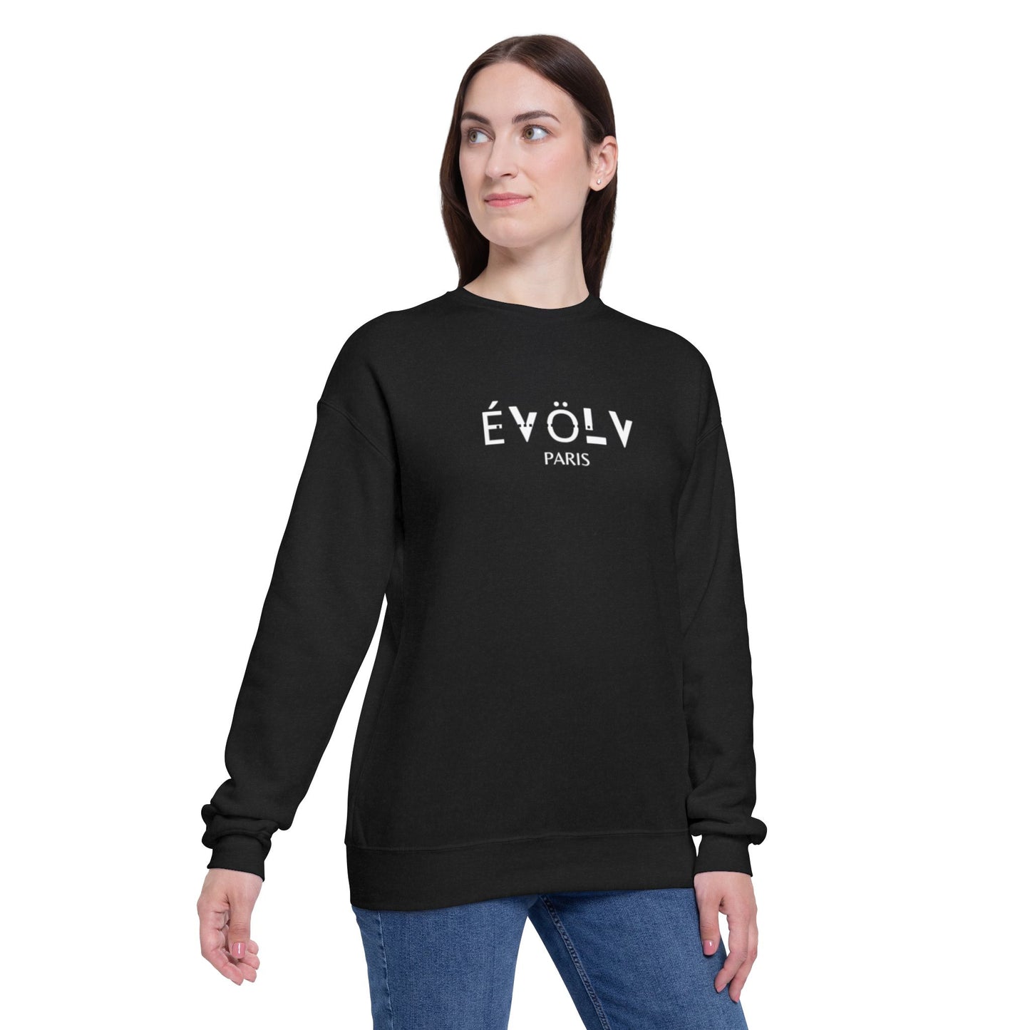 Shades of Évölv Unisex Drop Shoulder Sweatshirt (wht)