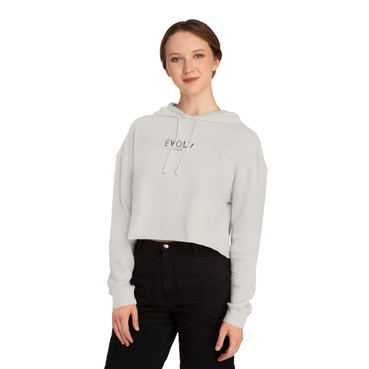 Évölv Women’s Cropped Hooded Sweatshirt (gry)