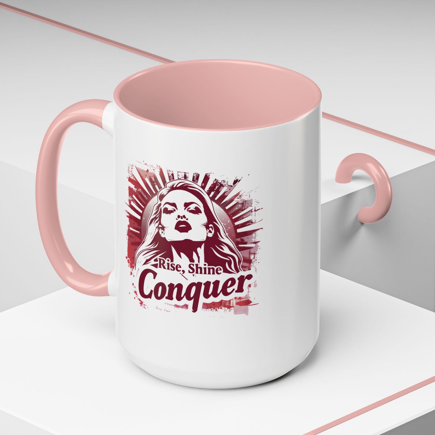 Rise Shine Conquer Accent Coffee Mug (11, 15oz)