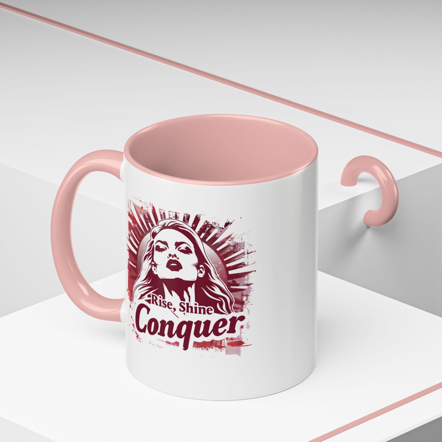 Rise Shine Conquer Accent Coffee Mug (11, 15oz)